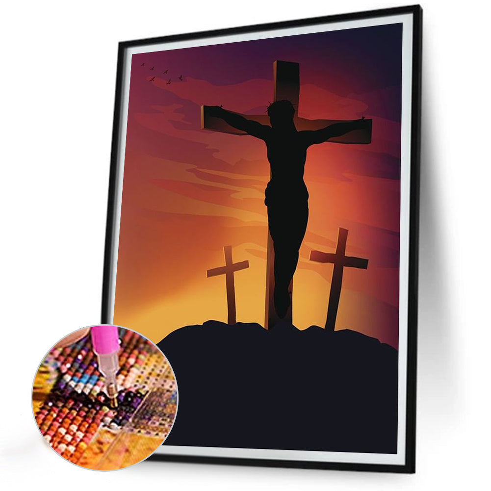 Cross Jesus - Full Round Drill Diamond Painting 30*40CM
