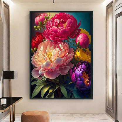 Peony - 11CT Stamped Cross Stitch 40*60CM