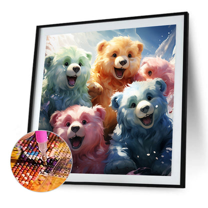 Cute Bear - Full AB Round Drill Diamond Painting 40*40CM