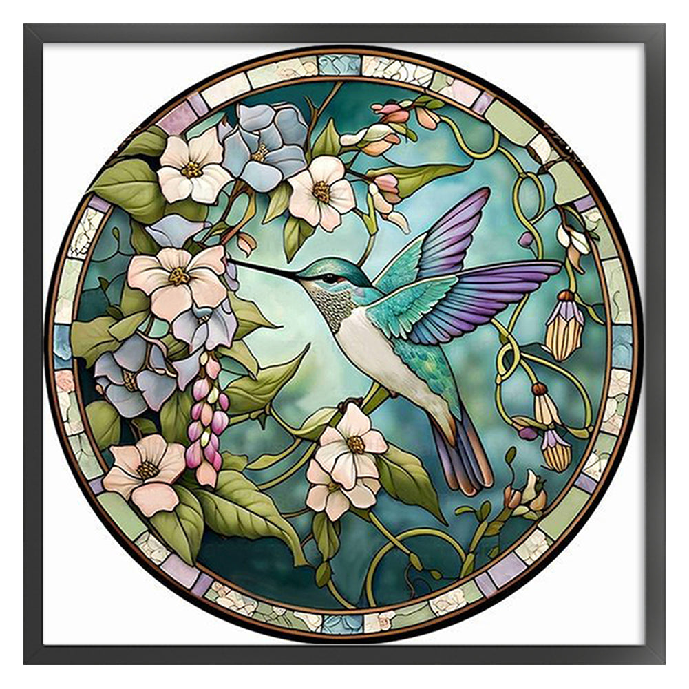 Glass Painting-Hummingbird - 18CT Counted Cross Stitch 20*20CM