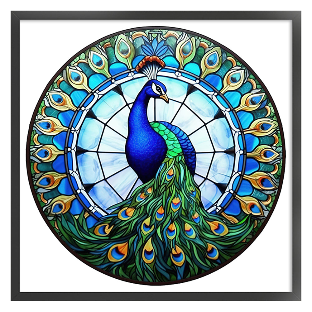 Glass Painting-Peacock - 18CT Counted Cross Stitch 20*20CM