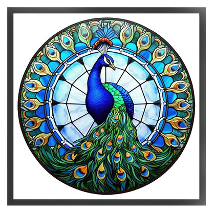 Glass Painting-Peacock - 18CT Counted Cross Stitch 20*20CM