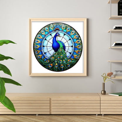 Glass Painting-Peacock - 18CT Counted Cross Stitch 20*20CM