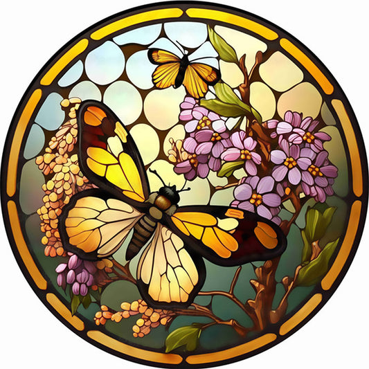 Glass Painting-Butterfly - 18CT Counted Cross Stitch 20*20CM