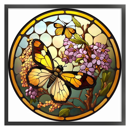 Glass Painting-Butterfly - 18CT Counted Cross Stitch 20*20CM