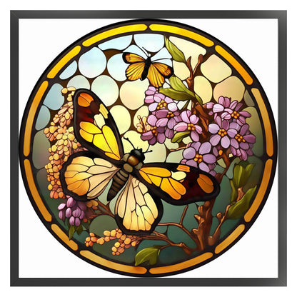 Glass Painting-Butterfly - 18CT Counted Cross Stitch 20*20CM