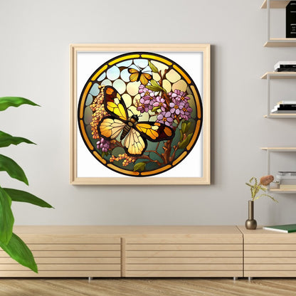 Glass Painting-Butterfly - 18CT Counted Cross Stitch 20*20CM