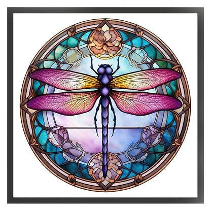 Glass Painting-Dragonfly - 18CT Counted Cross Stitch 20*20CM