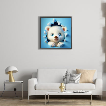 Bear In The Wall - Full AB Square Drill Diamond Painting 40*40CM