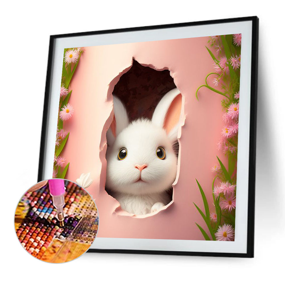 Bunny In The Wall - Full AB Square Drill Diamond Painting 40*40CM