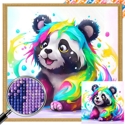 Colorful Panda - Full AB Square Drill Diamond Painting 40*40CM