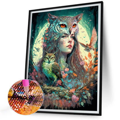 Abstract Girl - Full Round Drill Diamond Painting 30*40CM