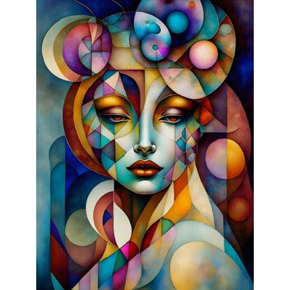 Abstract Girl - Full Round Drill Diamond Painting 30*40CM