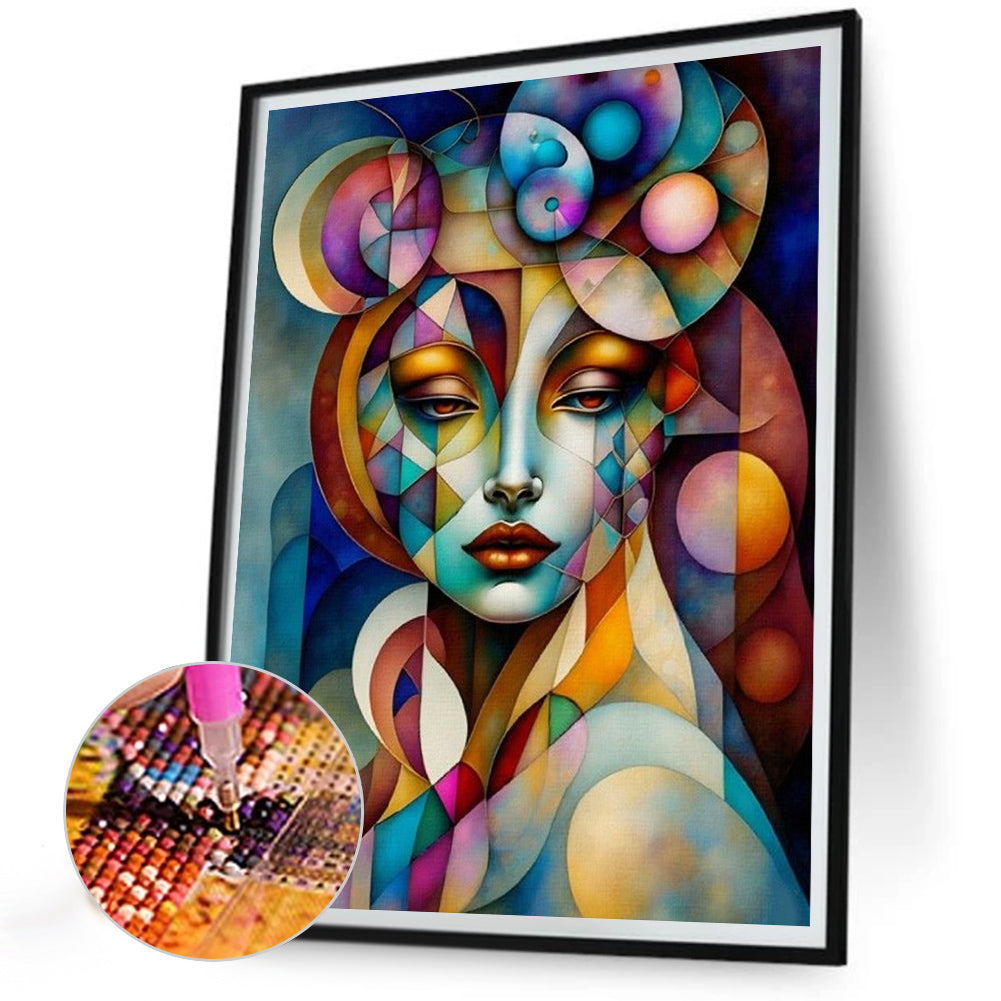 Abstract Girl - Full Round Drill Diamond Painting 30*40CM