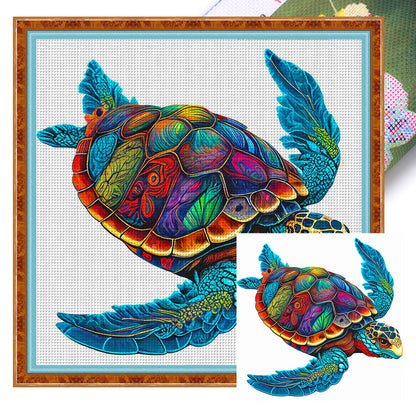 Colorful Turtle - 11CT Stamped Cross Stitch 50*50CM