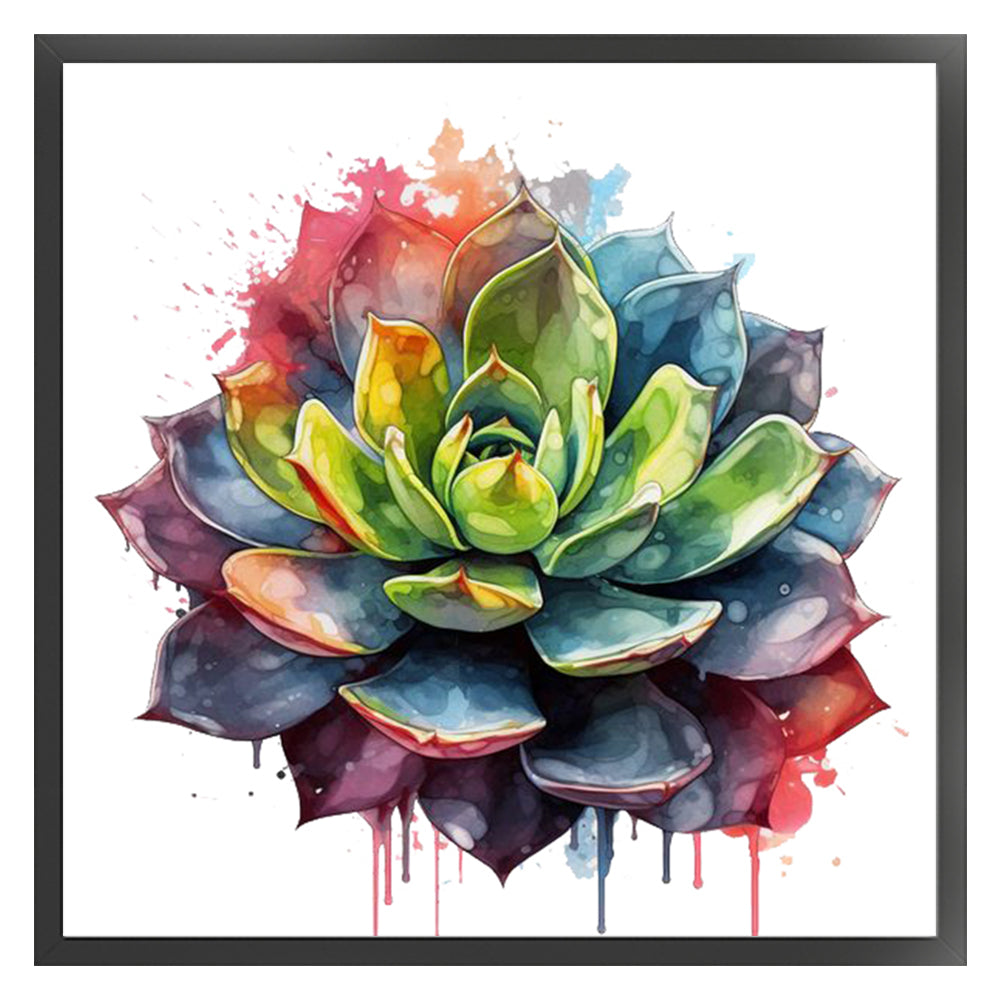 Colorful Succulents - 11CT Stamped Cross Stitch 50*50CM