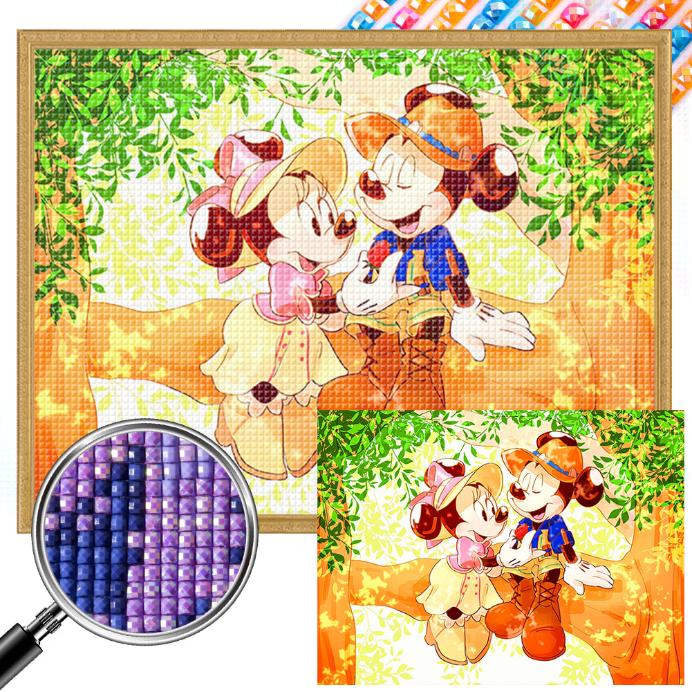 Mickey And Minnie On The Tree - Full AB Square Drill Diamond Painting 40*30CM