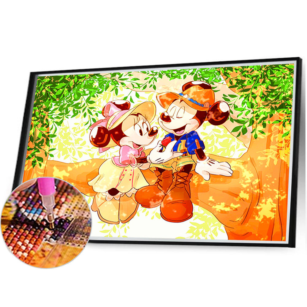 Mickey And Minnie On The Tree - Full AB Square Drill Diamond Painting 40*30CM