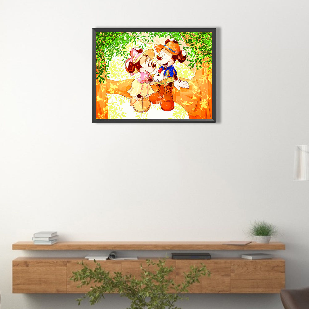 Mickey And Minnie On The Tree - Full AB Square Drill Diamond Painting 40*30CM