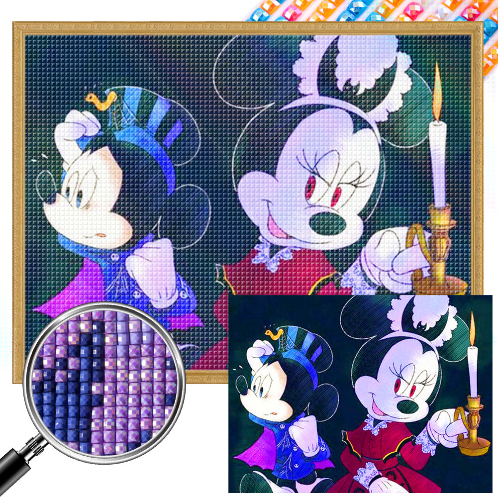 Halloween Mickey And Minnie - Full AB Square Drill Diamond Painting 40*30CM