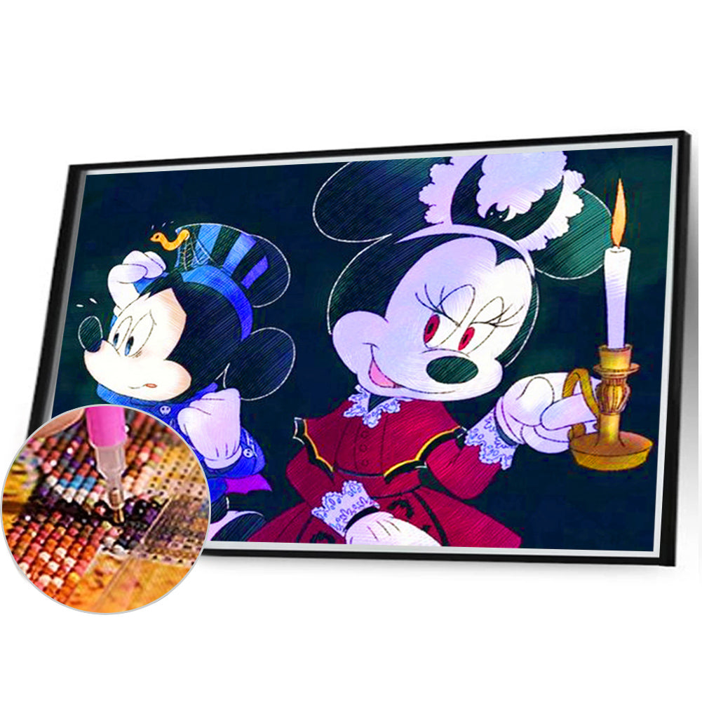 Halloween Mickey And Minnie - Full AB Square Drill Diamond Painting 40*30CM