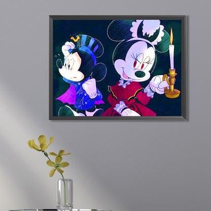 Halloween Mickey And Minnie - Full AB Square Drill Diamond Painting 40*30CM