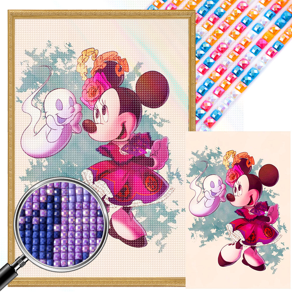 Minnie And The Ghost Mickey - Full AB Square Drill Diamond Painting 40*60CM