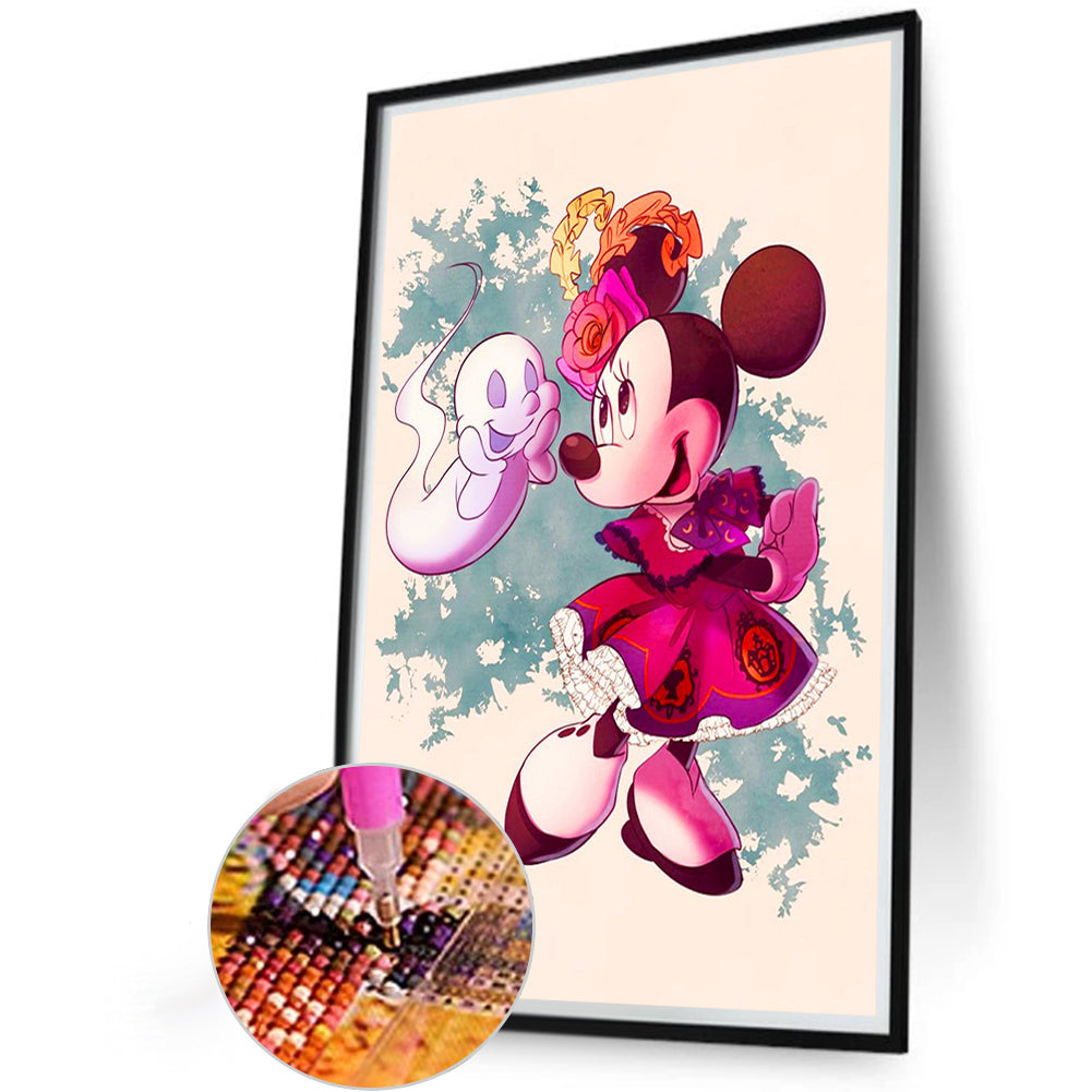 Minnie And The Ghost Mickey - Full AB Square Drill Diamond Painting 40*60CM