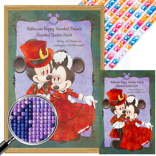 Minnie And Mickey Vampire Dress Up - Full AB Square Drill Diamond Painting 40*60CM