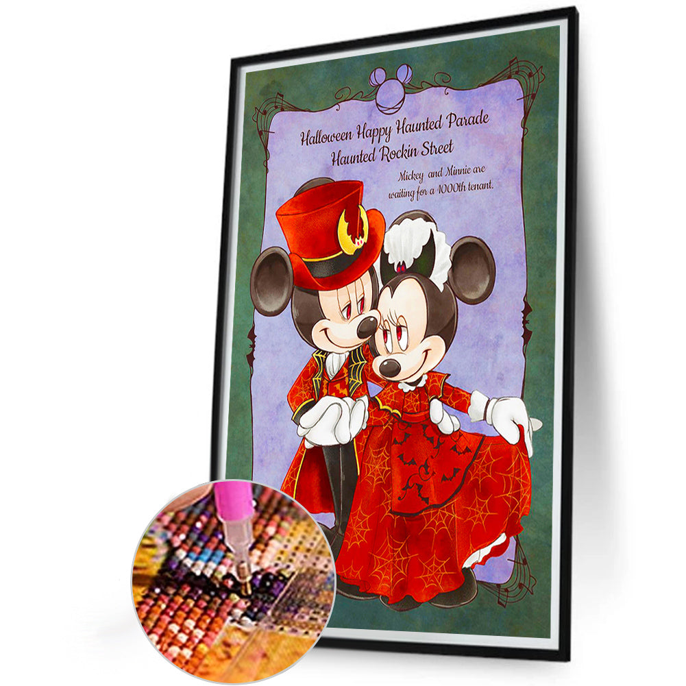 Minnie And Mickey Vampire Dress Up - Full AB Square Drill Diamond Painting 40*60CM