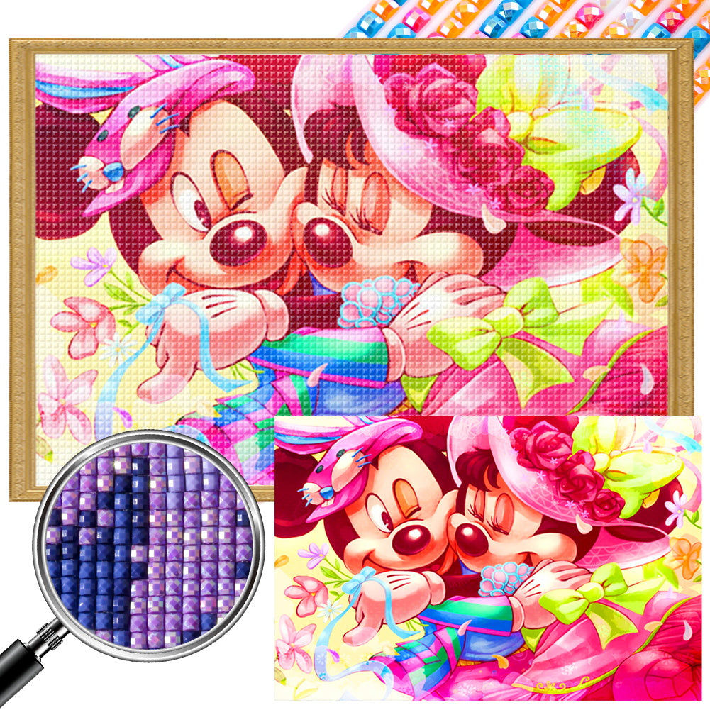 Happy Smiles Of Mickey And Minnie - Full AB Square Drill Diamond Painting 60*40CM