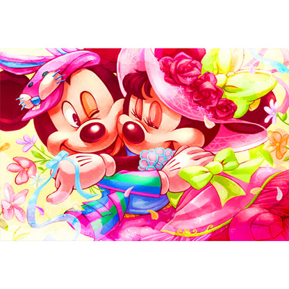 Happy Smiles Of Mickey And Minnie - Full AB Square Drill Diamond Painting 60*40CM