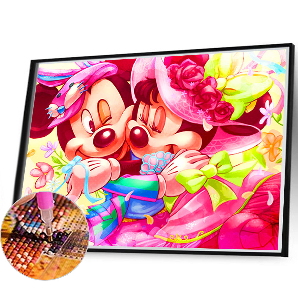 Happy Smiles Of Mickey And Minnie - Full AB Square Drill Diamond Painting 60*40CM