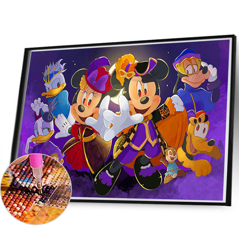 Halloween Vampire Dress Up As Mickey Mouse And His Friends - Full AB Square Drill Diamond Painting 60*40CM