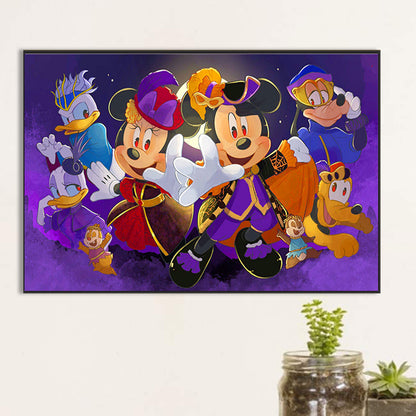 Halloween Vampire Dress Up As Mickey Mouse And His Friends - Full AB Square Drill Diamond Painting 60*40CM