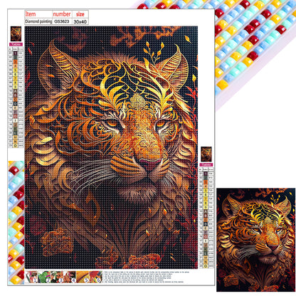 Black Gold Tiger - Full Square Drill Diamond Painting 30*40CM