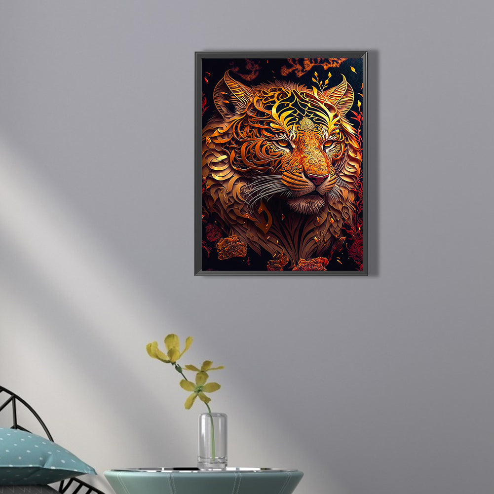 Black Gold Tiger - Full Square Drill Diamond Painting 30*40CM