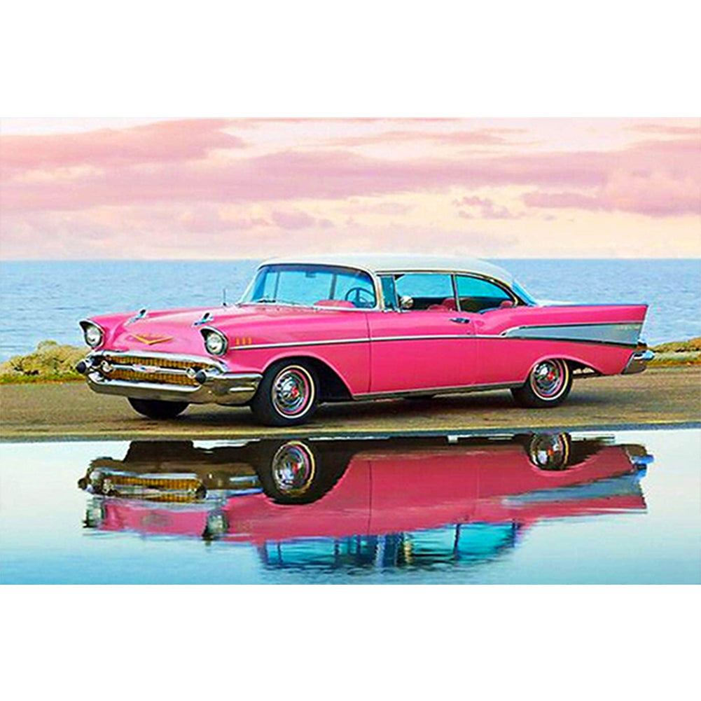 Pink Sports Car - Full Square Drill Diamond Painting 30*20CM