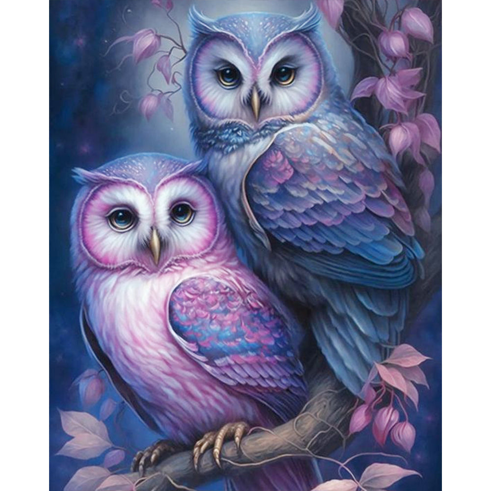 Tree Owl - Full AB Round Drill Diamond Painting 40*50CM