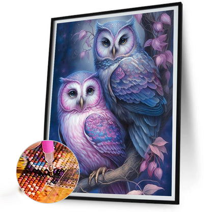 Tree Owl - Full AB Round Drill Diamond Painting 40*50CM
