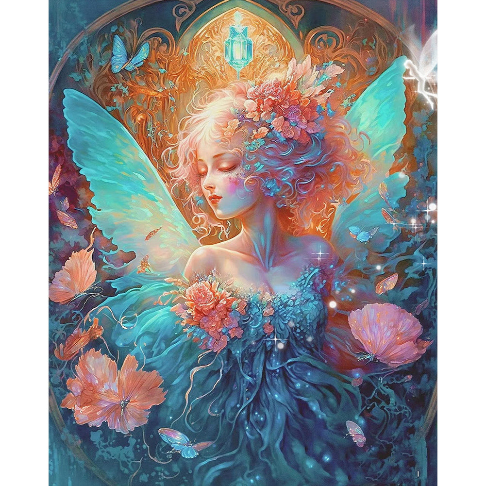 Butterfly Garden Girl - Full AB Round Drill Diamond Painting 40*50CM