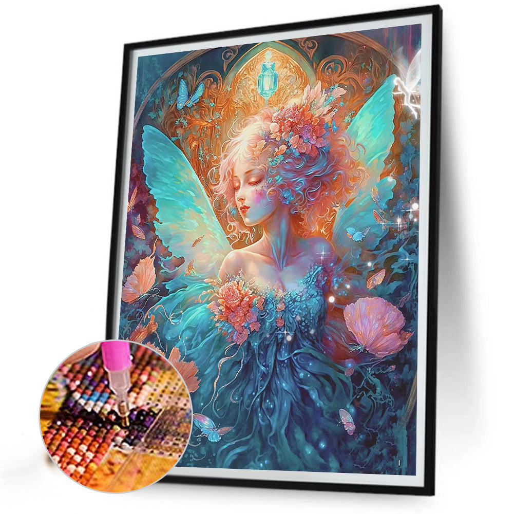 Butterfly Garden Girl - Full AB Round Drill Diamond Painting 40*50CM