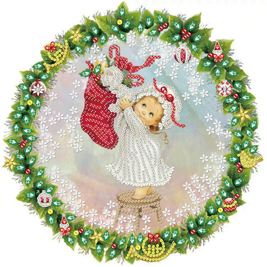 Christmas Wreath -  Special Shaped Drill Diamond Painting 30*30CM