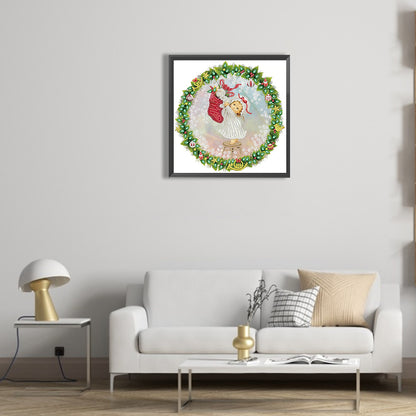 Christmas Wreath -  Special Shaped Drill Diamond Painting 30*30CM