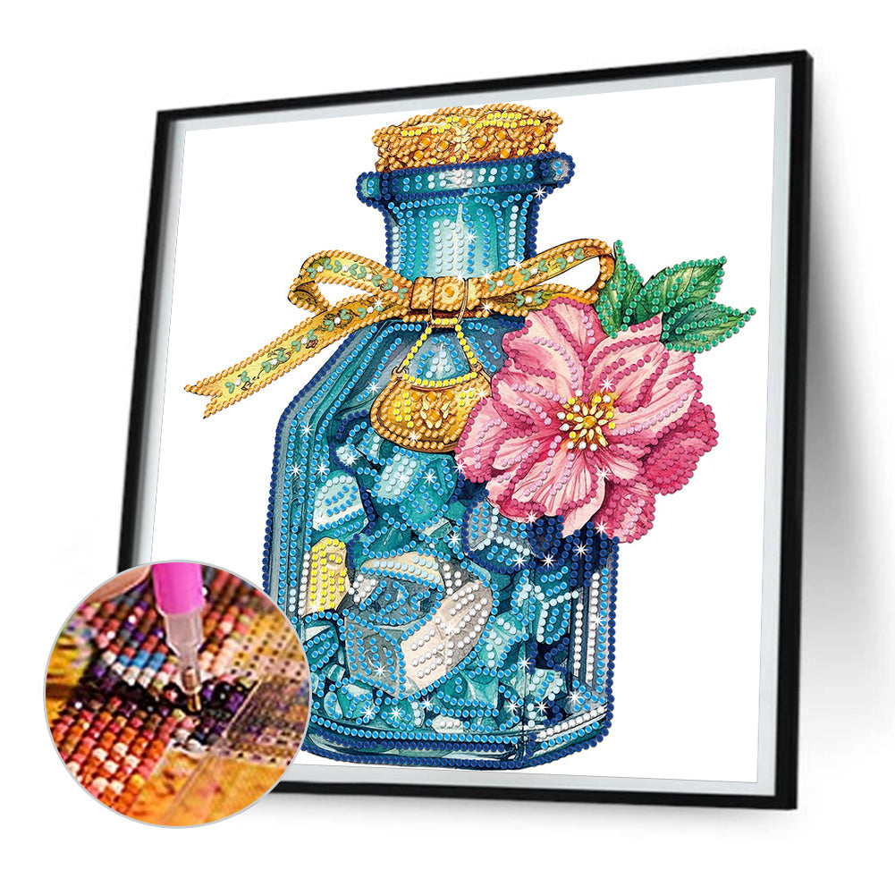 Flowers And Glass Vases - Special Shaped Drill Diamond Painting 30*30CM