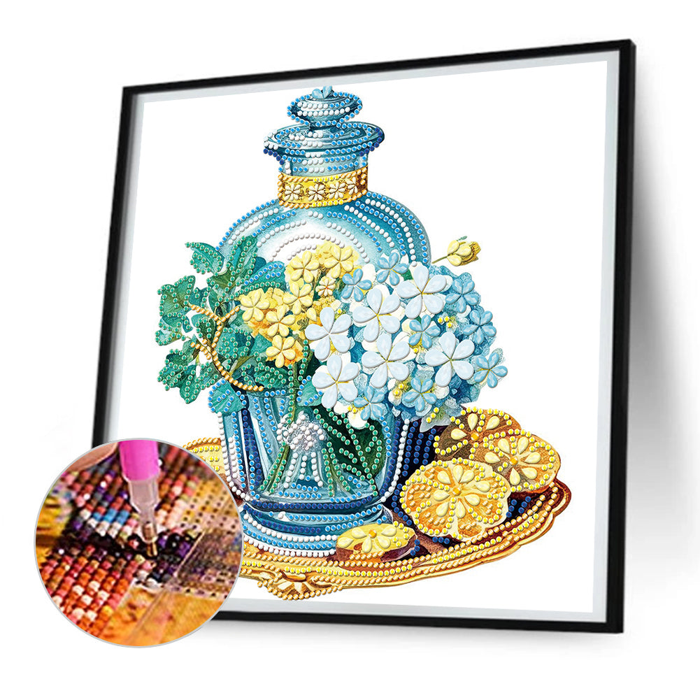 Flowers And Glass Vases - Special Shaped Drill Diamond Painting 30*30CM