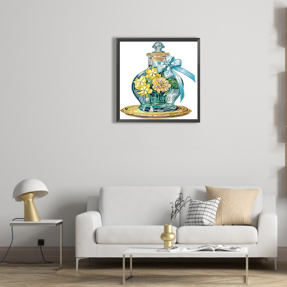 Flowers And Glass Vases - Special Shaped Drill Diamond Painting 30*30CM