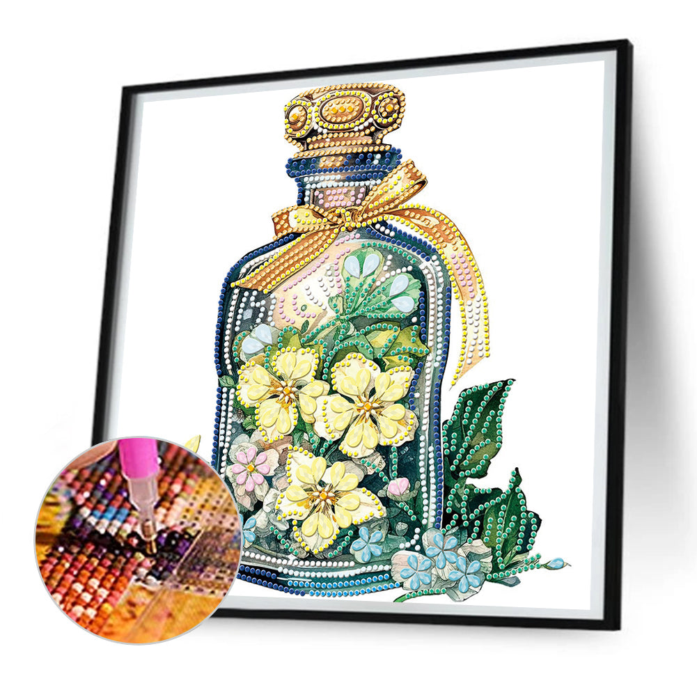 Flowers And Glass Vases - Special Shaped Drill Diamond Painting 30*30CM