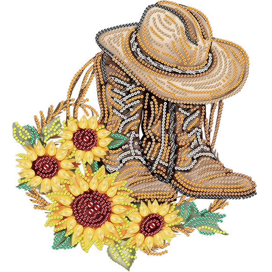 Boots And Cowboy Hat -  Special Shaped Drill Diamond Painting 30*30CM