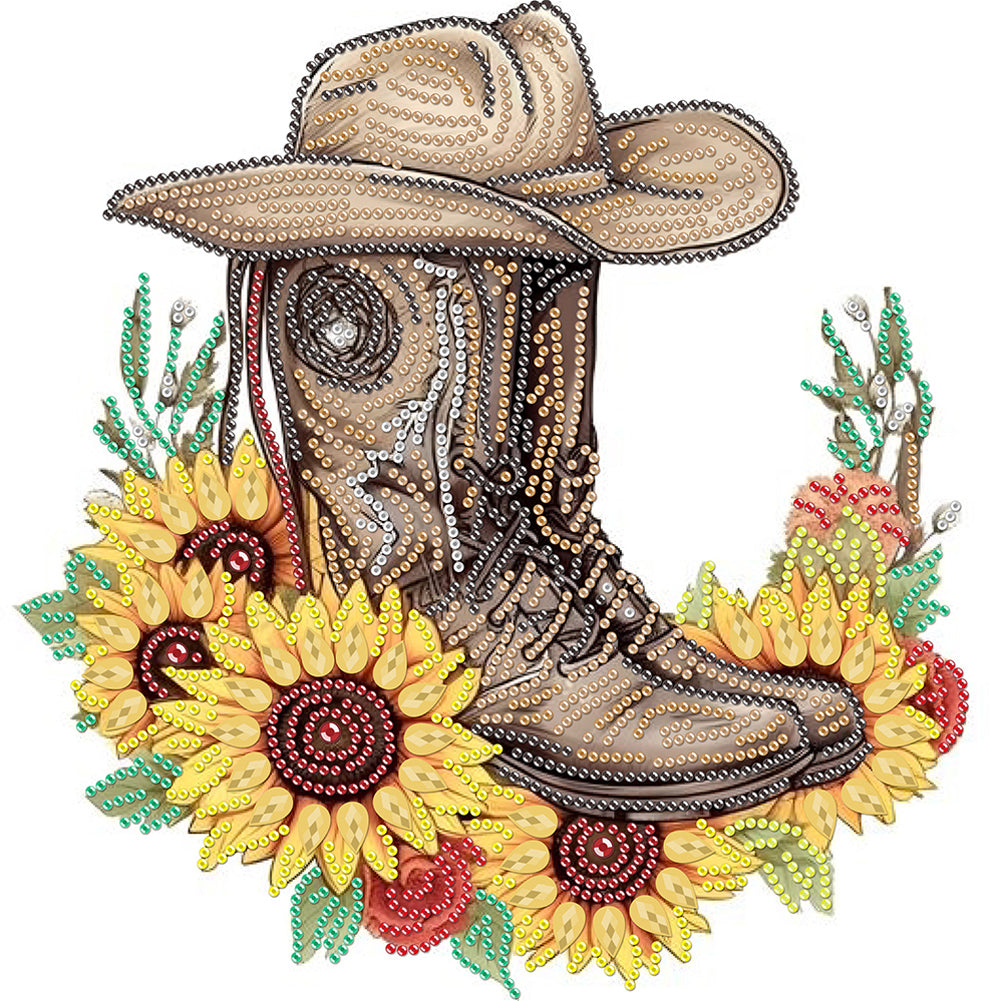 Boots And Cowboy Hat -  Special Shaped Drill Diamond Painting 30*30CM